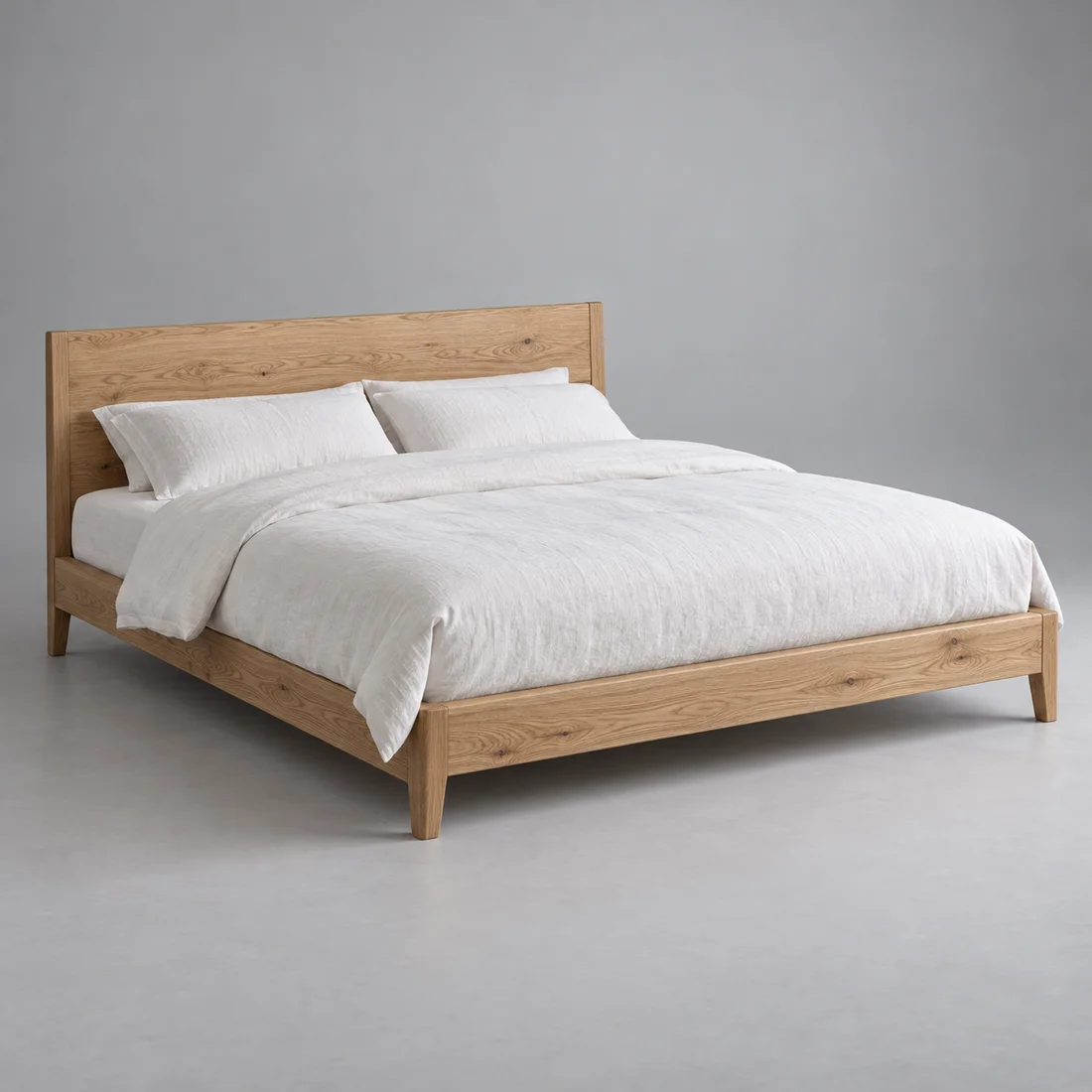 Natural oak bed frame